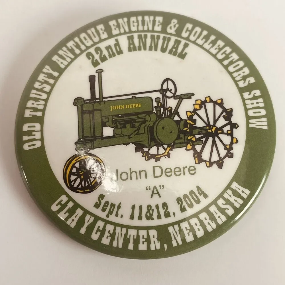 6 Pinback Buttons Old Trusty Antique Tractor Engine Show Clay Center NE Farm Lot